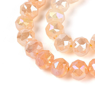 Anti-Tarnish Electroplate Glass Beads Strands GLAA-N064-8mm-04-1