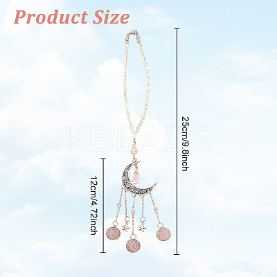 Alloy Moon Pendant Decoration HJEW-DR00023-1