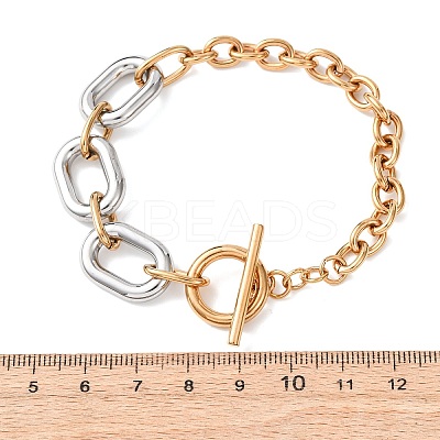 201 Stainless Steel Chain Bracelets BJEW-P378-01B-A-1