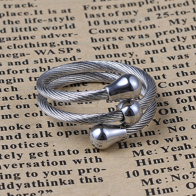 Non-Tarnish Wrap Style 304 Stainless Steel Rings RJEW-L068-01C-1