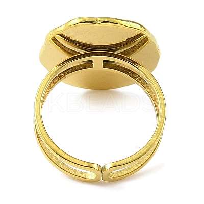 304 Stainless Steel Enamel Open Cuff Rings for Women RJEW-F166-47G-02-1
