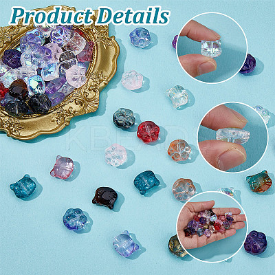 120Pcs 2 Styles Transparent Glass Beads GLAA-SC0003-01-1