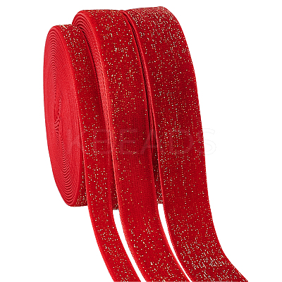 3 Rolls 3 Styles Sparkle Single Face Velvet Ribbons OCOR-PH0004-13-1