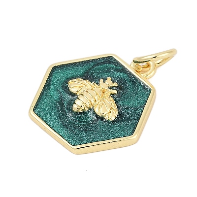 Brass Enamel Charms KK-G522-11G-1