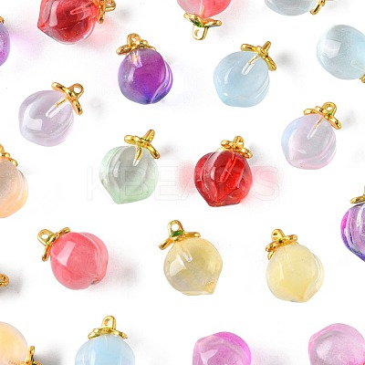 24Pcs 9 Colors Glass Pendants GLAA-FS0002-43-1