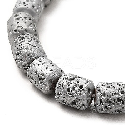 Electroplated Natural Lava Rock Beads Strands G-G984-16A-1