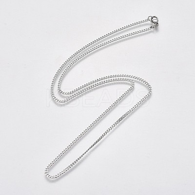 Non-Tarnish 304 Stainless Steel Curb Chain Necklaces NJEW-L162-01A-P-1