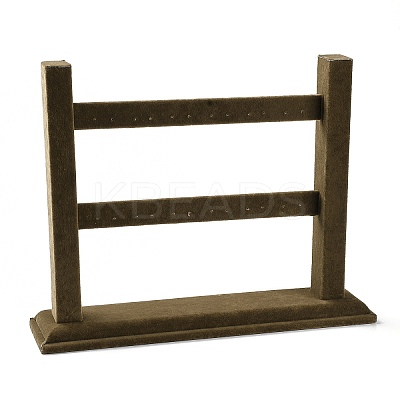 2-Tier Wood Covered with Velvet Earring Display Stands NDIS-Q027-05A-1
