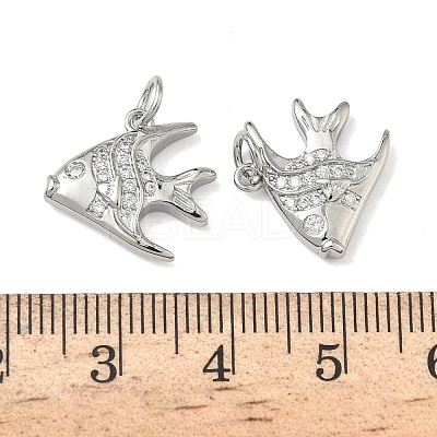 Ocean Style Brass Micro Pave Cubic Zirconia Pendants KK-A280-01C-P-1