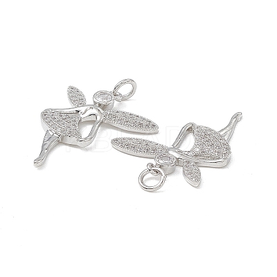 Brass Micro Pave Cubic Zirconia Pendants KK-E068-VB146-1