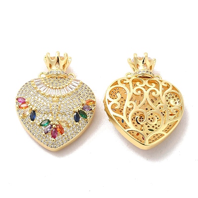 Brass Micro Pave Cubic Zirconia 2-Loop Pendants KK-A180-22G-1