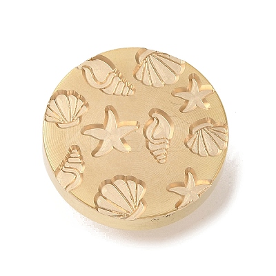Golden Plated Round Shaped Wax Seal Brass Stamp Head STAM-K001-07G-05-1