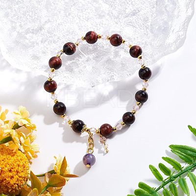 2 Strand Natural Red Tiger Eye Beads Strands G-OC0002-20-1