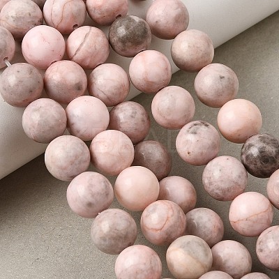 Natural Pink Zebra Jasper Beads Strands G-P231-01-10mm-1
