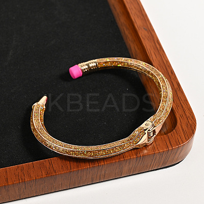 Pencil Design Alloy Enamel Cuff Bangles FS-WG7604E-01-1