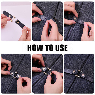 6Pcs PU Leather & Alloy Side Clip Detachable Purse Suspension Clasps for Bag Strap Making FIND-CA0010-42-1