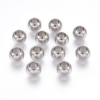 Tarnish Resistant 201 Stainless Steel European Beads X-STAS-P220-07P-1