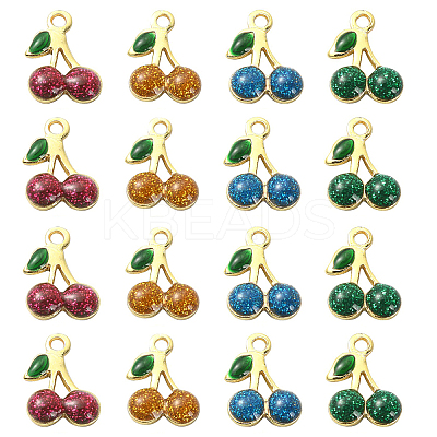 50Pcs Rack Plating Brass Enamel Pendants ENAM-CJ0004-04-1