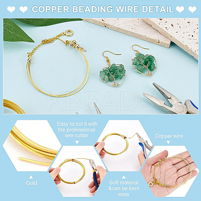 5 Rolls Assorted Square Copper Wire FIND-BC0003-52-1
