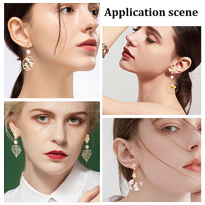 10Pcs 5 Style Brass Stud Earring Findings KK-CN0001-88-1