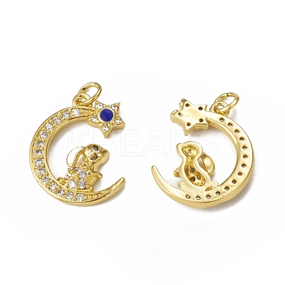 Brass Micro Pave Cubic Zirconia Pendants KK-E068-VB008-1