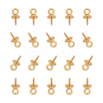 Ion Plating(IP) 304 Stainless Steel Cup Pearl Peg Bails Pin Pendants STAS-UN0009-04G-1