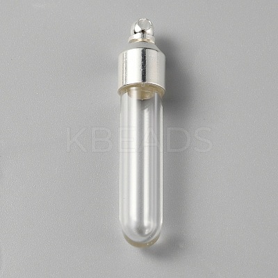 Clear Glass Tube Wish Bottle Pendants FIND-WH0002-46A-1