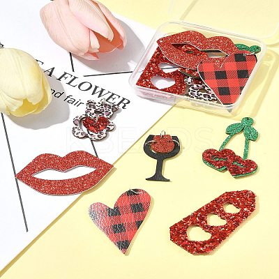 12Pcs 6 Styles PU Leather Big Pendants FIND-FS0003-74-1