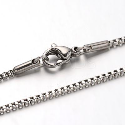 Non-Tarnish 304 Stainless Steel Box Chain Venetian Chain Necklaces LS-NJEW-I065-13C-1
