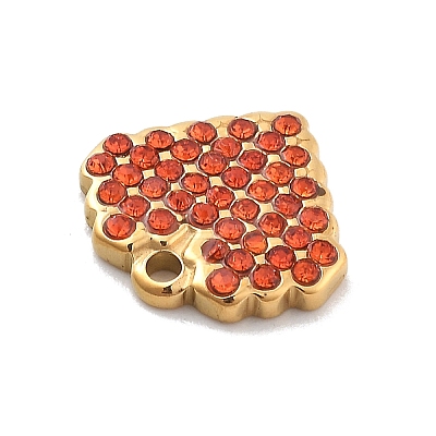 304 Stainless Steel Rhinestone Charms STAS-M092-06G-04-1