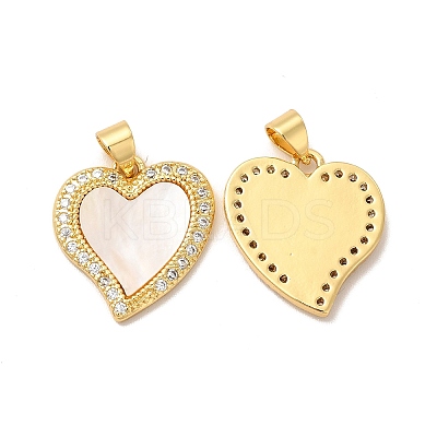 Rack Plating Brass Micro Pave  Cubic Zirconia Pendants KK-B068-44G-1
