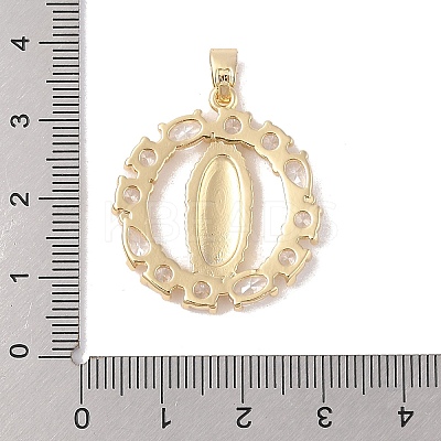 Brass Cubic Zirconia Pendants KK-Z050-18G-01-1
