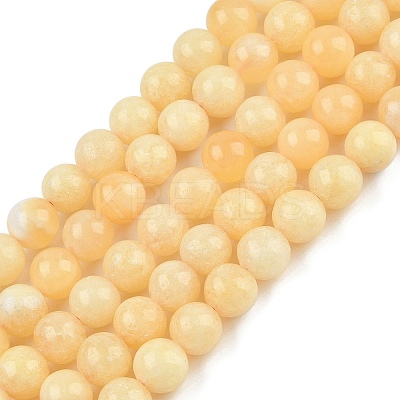 Natural Yellow Calcite Beads Strands G-C251-A01-10mm-1