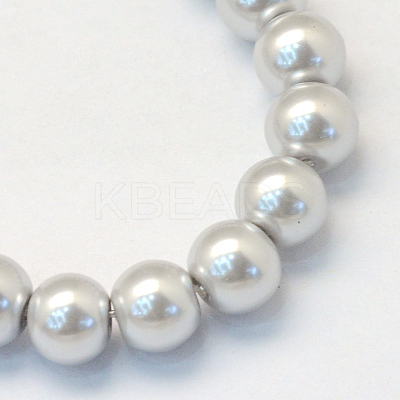 Baking Paint Pearlized Glass Pearl Round Bead Strands HY-Q003-10mm-62-1