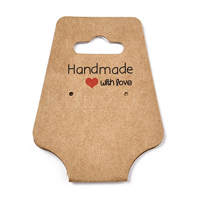 Fold Over Kraft Paper Adhesive Jewelry Display Cards for Necklace & Bracelet Display CDIS-YWC0001-03-1