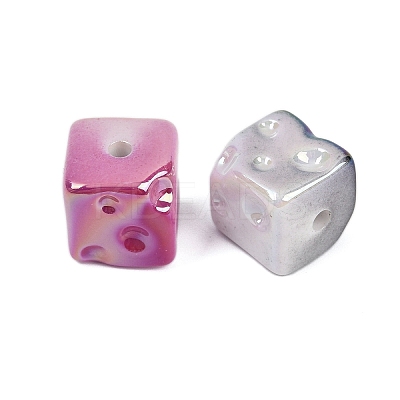UV Plating Opaque Acrylic Beads MACR-C036-14-1
