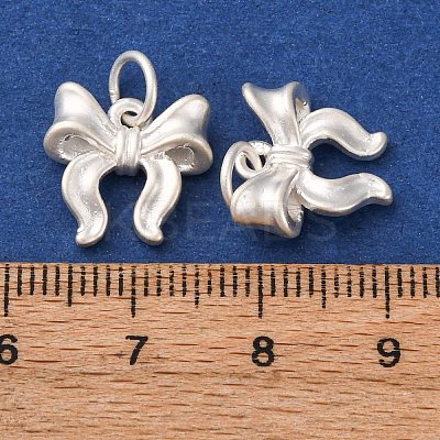 Fine Silver Bowknot Charms STER-A047-03MS-1
