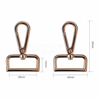 Zinc Alloy Swivel Clasps PALLOY-PH0012-65-1
