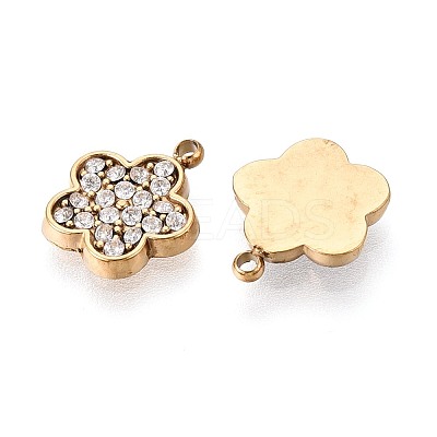 304 Stainless Steel Micro Pave Cubic Zirconia Charms STAS-N115-50G-1