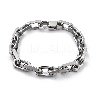 304 Stainless Steel Cable Chains Bracelets for Men BJEW-U017-01P-1