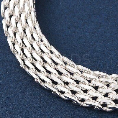304 Stainless Steel Mesh Chain Bracelet BJEW-G669-14S-1