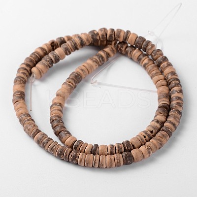 Natural Coconut Rondelle Bead Strands X-COCB-O001-11-1