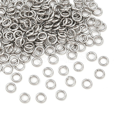 Tarnish Resistant 304 Stainless Steel Open Jump Rings X-STAS-J013-5x0.9mm-01-1