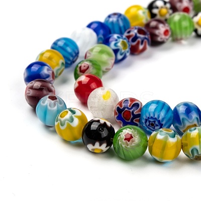 Handmade Millefiori Glass Lampwork Beads Strands X-LK14-1