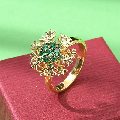 Snowflake Rotatable Open Cuff Rings for Women LS-RJEW-R007-01G-1