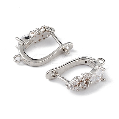 Brass Teardrop Hoop Earring Findings ZIRC-L097-055P-1