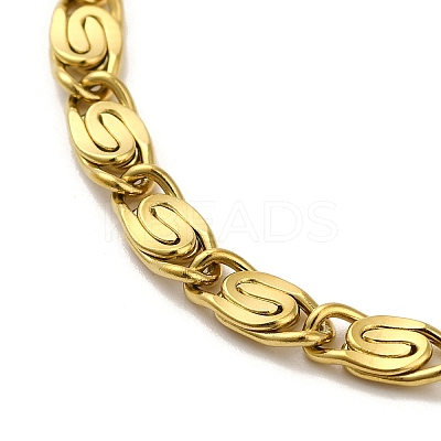 Ion Plating(IP)  304 Stainless Steel Lumachina Chain Bracelets BJEW-C079-01B-G-1