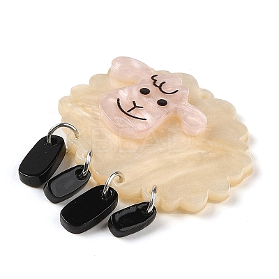 Acrylic Alloy Pendants SACR-S679-03C-1