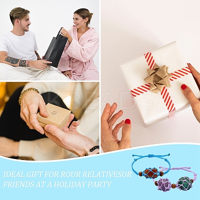 12Pcs Adjustable Braided Nylon Cord Macrame Pouch Bracelet Making AJEW-SW00010-06-1
