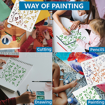 1Pc PET Hollow Out Drawing Painting Stencils DIY-MA0005-48A-1